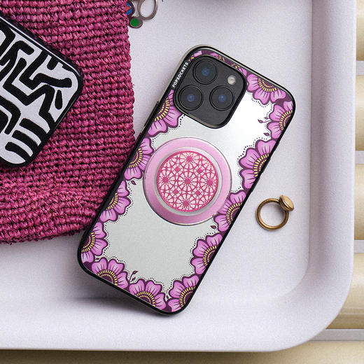 【旅行的回响】 花间镜·粉 POPCASE手机壳 MagSafe Popcase磁吸款 粉色 镜面壳 iPhone16/15/14 商品图1