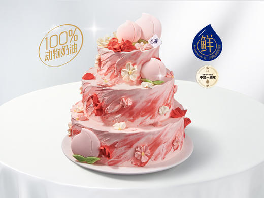 ⭐【齐梅祝寿】三层冰淇淋/水果生日蛋糕 商品图0