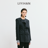 LIYIHAN 2025秋季新款通勤高级羊毛圆领西装女灰色外套小众设计感 商品缩略图1