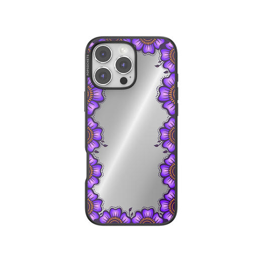 【旅行的回响】花间镜·紫 POPCASE手机壳 MagSafe Popcase磁吸款 紫色 镜面壳 花卉植物 iPhone16/15/14 商品图2