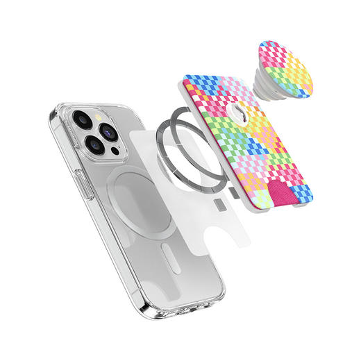 【旅行的回响】多彩马赛克·MagSafe卡包 WALLET卡包 Wallet of Magsafe磁吸卡包系列 彩虹色 格纹 商品图3