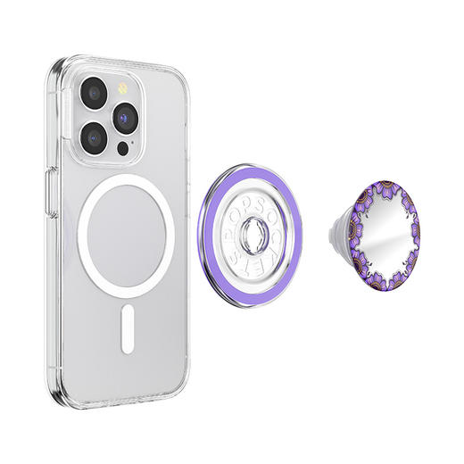 【旅行的回响】花间镜·MagSafe圆啪嗒 MAGSAFE磁吸手机气囊支架 Round圆啪嗒系列 紫色 镜面 商品图3