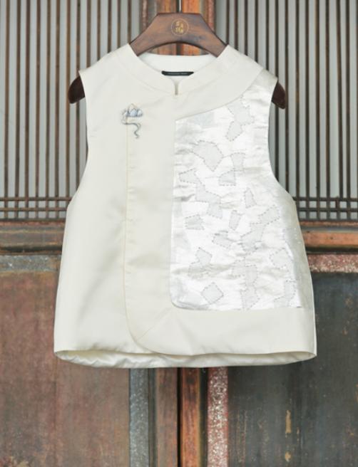 盛唐牡丹盛奢系列 | 丝毛拼西阵织偏襟马甲 商品图0