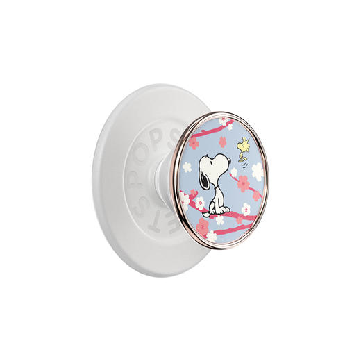 【史努比幸福花丛】樱花树开的早晨·MagSafe圆啪嗒 MAGSAFE磁吸手机气囊支架 Round圆啪嗒系列 白色 Snoopy 卡通 商品图0