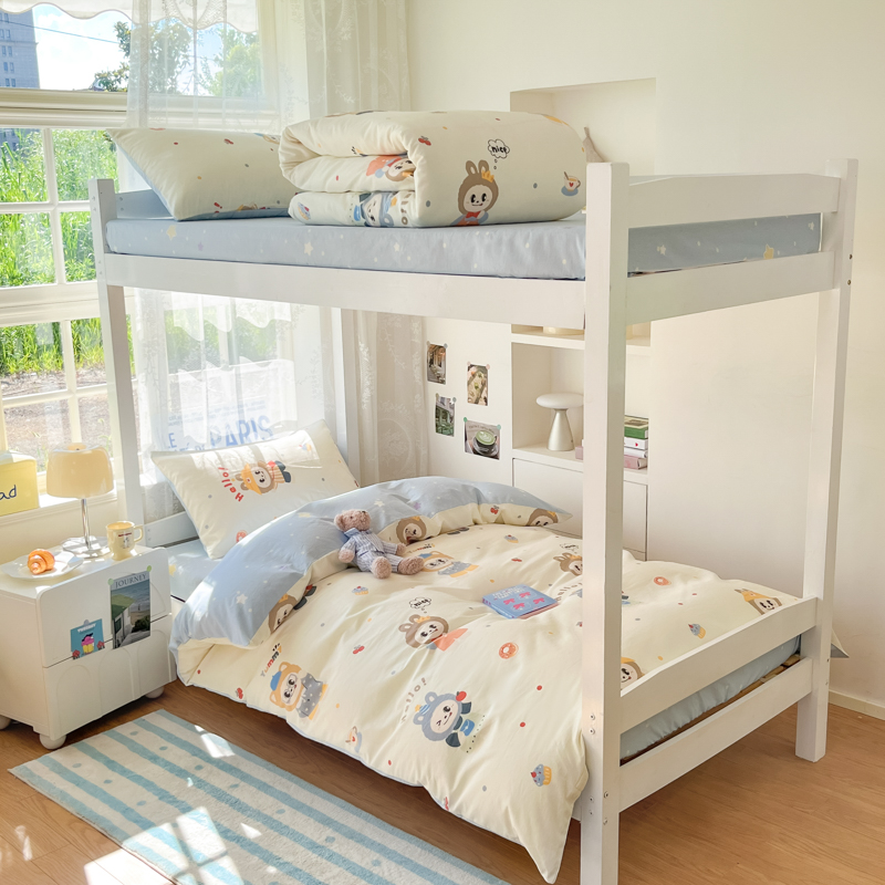 自然醒全棉学生季三件套大学生宿舍床上用品纯棉套件被套单人床单枕套NH165