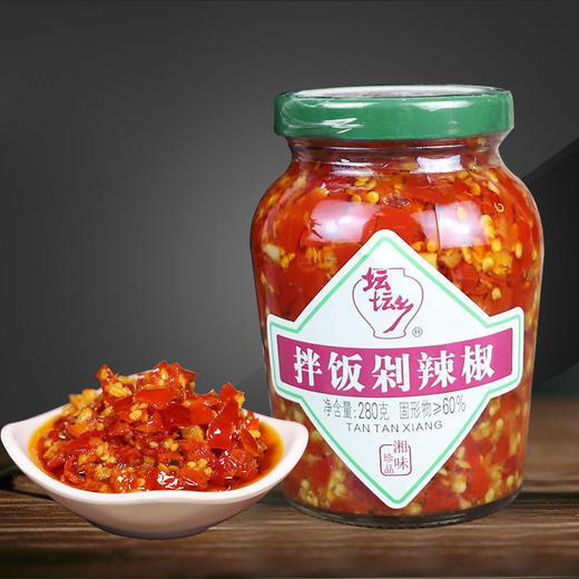 坛坛乡拌饭剁辣椒280g瓶装湖南特产辣椒酱拌饭蒸鱼头拌面酱 商品图0