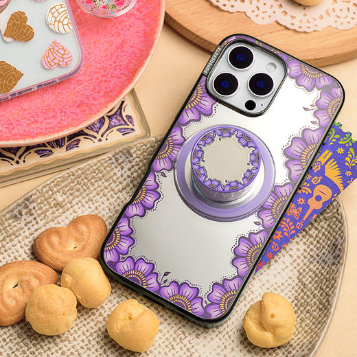 【旅行的回响】花间镜·MagSafe圆啪嗒 MAGSAFE磁吸手机气囊支架 Round圆啪嗒系列 紫色 镜面 商品图1