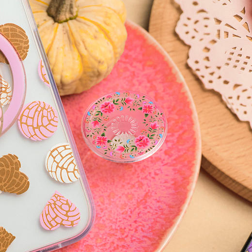 【旅行的回响】繁花花环 POPGRIP泡泡骚手机粘贴式气囊支架 Graphic平面系列 透明 商品图1