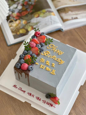 简约方形巧克力淋面 - 戚风蛋糕