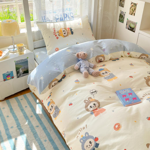 自然醒全棉学生季三件套大学生宿舍床上用品纯棉套件被套单人床单枕套NH165 商品图2