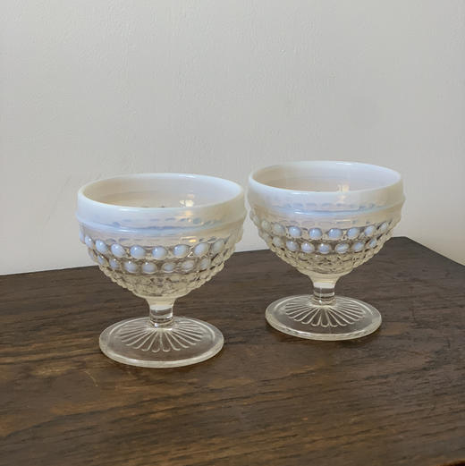 美国1950s Anchor Hocking Moonstone高脚甜品碗 商品图2