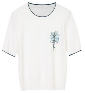 朗姿 撞色圆领短袖T恤上衣LCET05KPR455