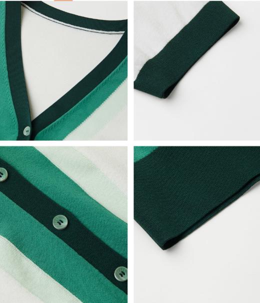 朗姿 v领撞色薄款针织开衫短袖LCET05KCD456 商品图7