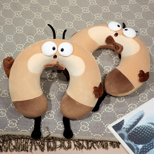 自然醒大头蟑螂仔记忆棉u型枕套盒学生旅行便携飞机护脖靠枕办公室午睡QYL 商品图10