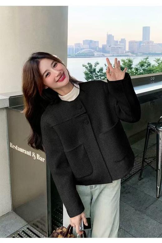 【高端系列】手工定制2253款69.2%绵羊毛短款双面尼外套-喜出 商品图6