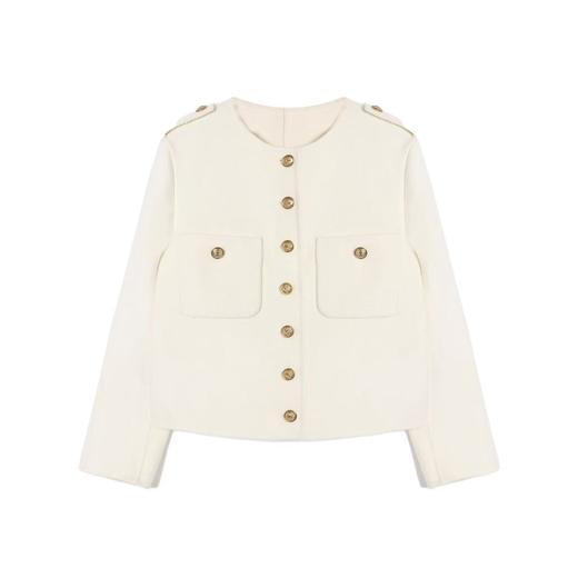 【高端系列】手工定制2059款90%超细羊毛➕10%山羊绒短款小香风双面尼大衣-喜出 商品图5