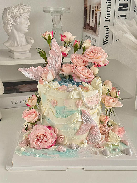 美人鱼花池 - 5英寸加高戚风蛋糕 商品图1