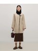 【高端系列】手工定制8503款5%山羊绒➕95%澳洲羊毛优雅皮扣包边双面尼中款大衣-喜出 商品缩略图0