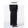 VIMAGE纬漫纪通勤百搭休闲高腰莱赛尔黑色直筒秋季新款半身裙V2406101 商品缩略图2