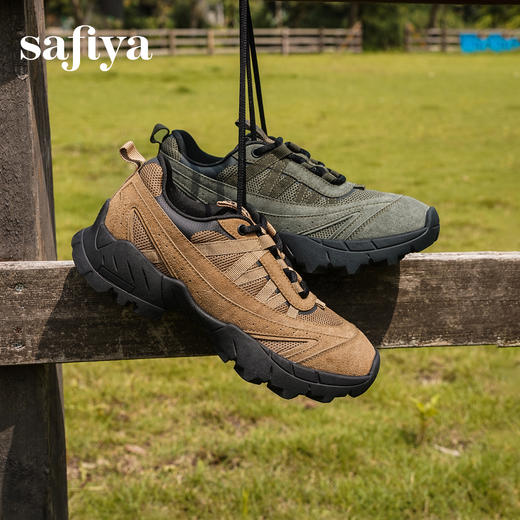 预售|Safiya/索菲娅2025复古轻便透气防滑减震户外徒步登山休闲运动鞋SFD3112443 商品图0