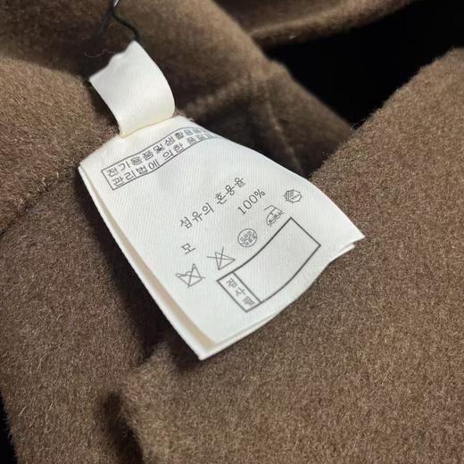 最后一件清仓【高端系列】手工定制011款100%羊毛女主气质荷叶摆收腰短款双面尼外套-喜出 商品图8