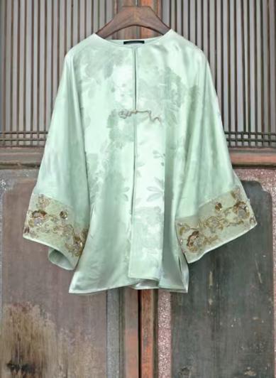 盛唐牡丹盛奢系列 | 真丝拼法式串珠西阵织外套 商品图0