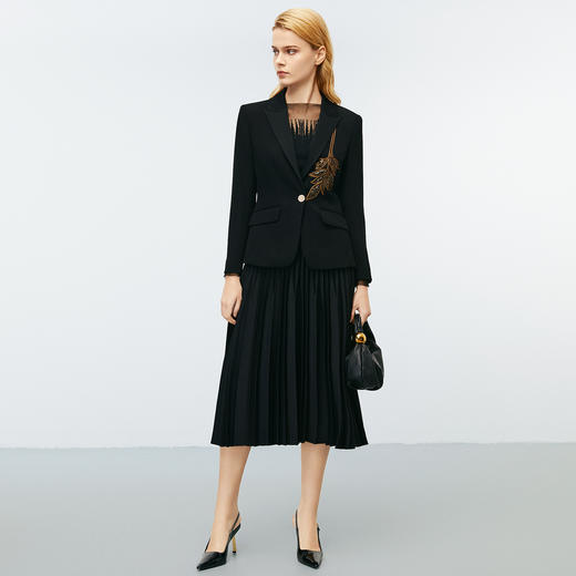 EITIE爱特爱高级感一粒扣干练通勤亮片装饰西装外套秋季新款7903609 商品图3