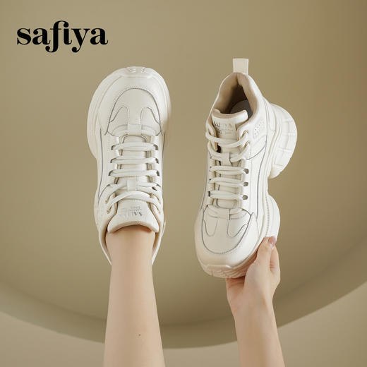 预售|Safiya/索菲娅2025小个子厚底增高轻便百搭休闲高帮运动老爹鞋SFD3112090 商品图0