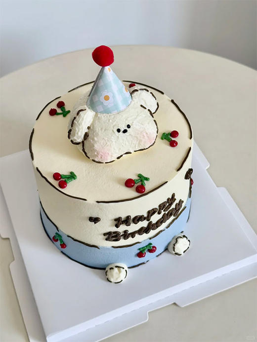 奶油霜小狗 - 4英寸戚风蛋糕 商品图1