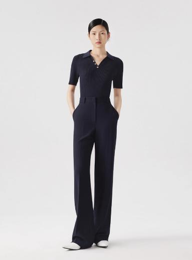 朗姿 短袖修身坑条针织衫LCET01KPR265 商品图4