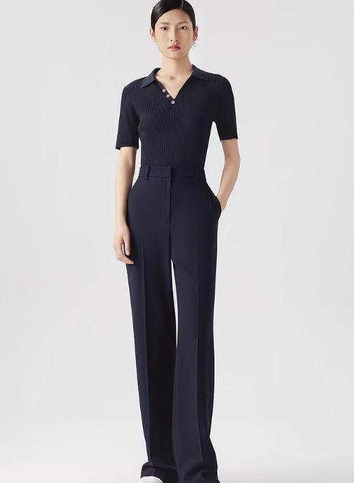 朗姿 短袖修身坑条针织衫LCET01KPR265 商品图6