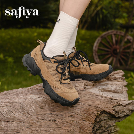 预售|Safiya/索菲娅2025复古轻便透气防滑减震户外徒步登山休闲运动鞋SFD3112443 商品图5