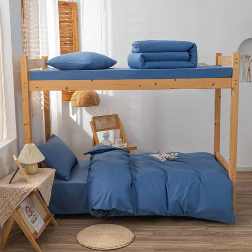 【多样屋专柜】悠梦嘉居全棉纯色三件套粉/蓝/灰单人宿舍 商品图2