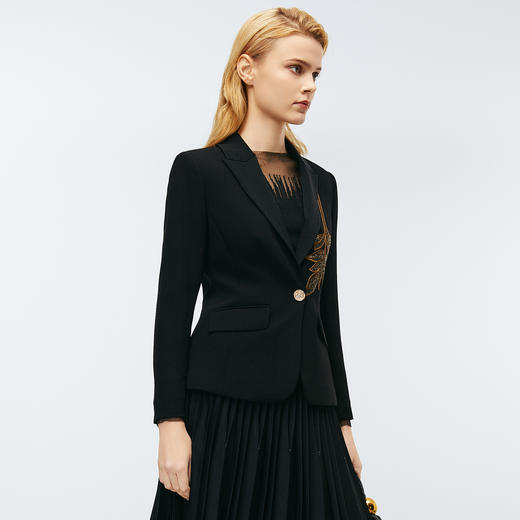 EITIE爱特爱高级感一粒扣干练通勤亮片装饰西装外套秋季新款7903609 商品图2