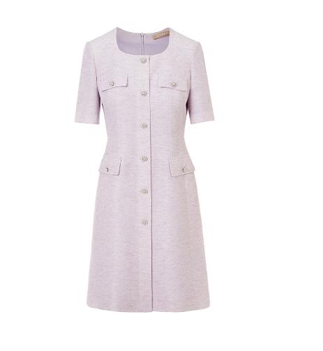 S1朗姿 小香风a字裙子法式收腰连衣裙LSET04COP141 商品图1