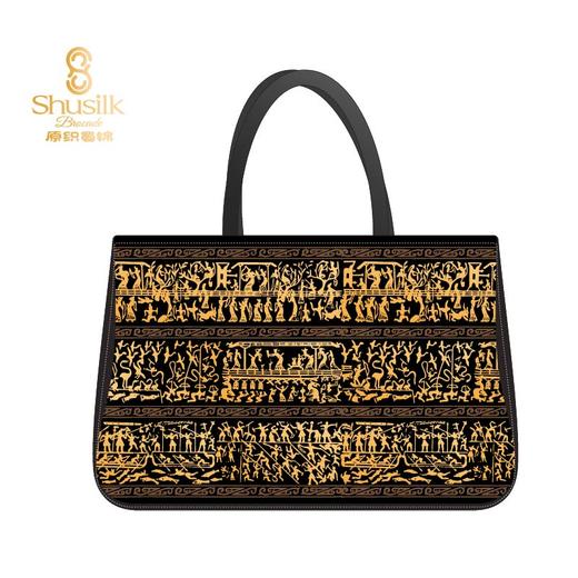 B款蜀锦小羊皮公文包 商品图0