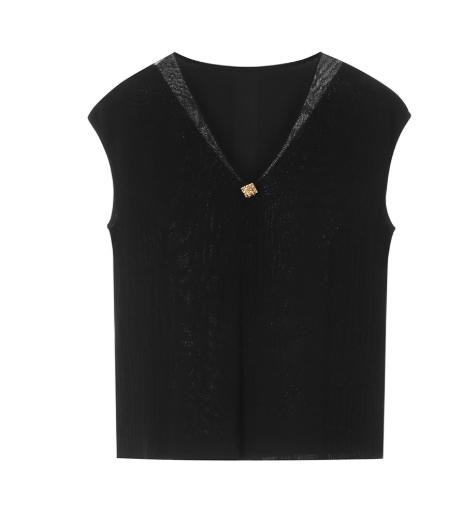 朗姿 设计感V领无袖针织背心LCET02KPR472 商品图3