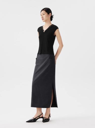 朗姿 设计感V领无袖针织背心LCET02KPR472 商品图2