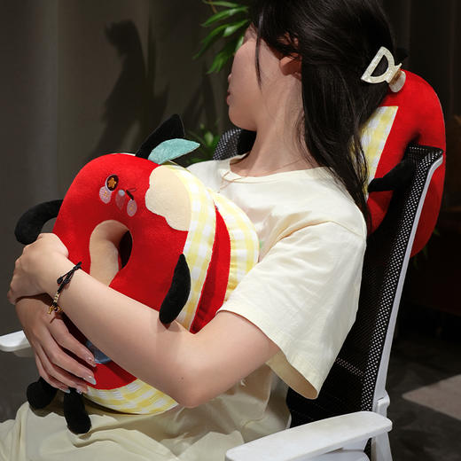 自然醒大眼红苹果双面午睡枕趴睡枕办公室好物工位学校午休枕头趴桌子抱枕QYL 商品图13