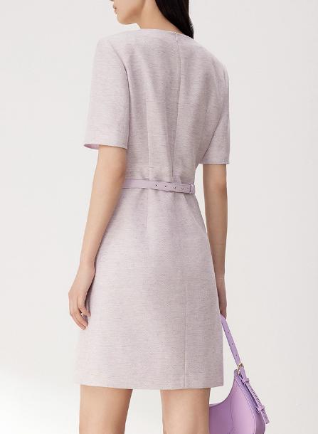 S1朗姿 小香风a字裙子法式收腰连衣裙LSET04COP141 商品图7