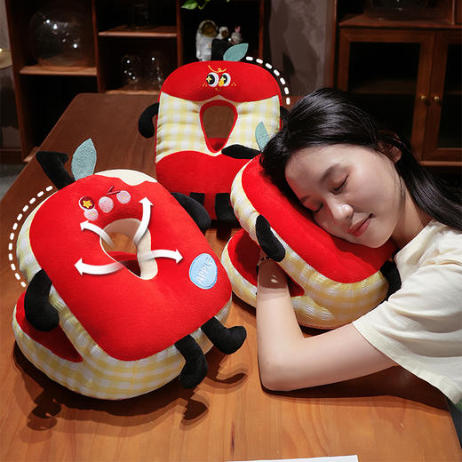 自然醒大眼红苹果双面午睡枕趴睡枕办公室好物工位学校午休枕头趴桌子抱枕QYL 商品图1