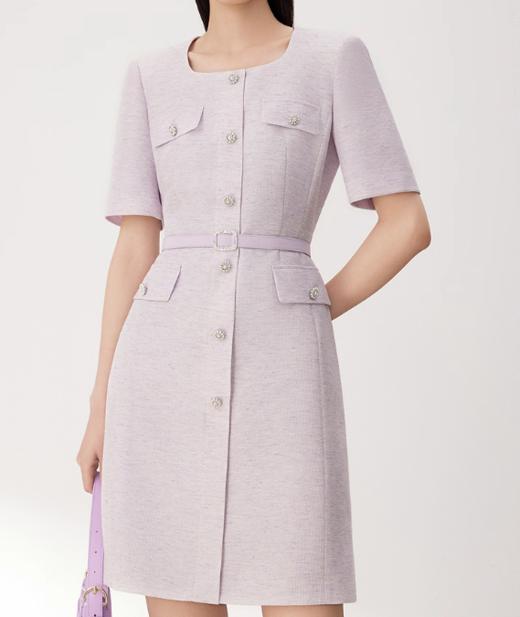 S1朗姿 小香风a字裙子法式收腰连衣裙LSET04COP141 商品图0