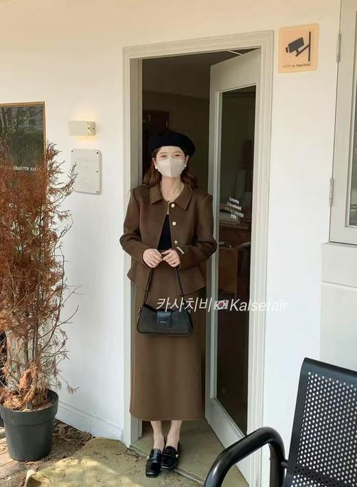 最后一件清仓【高端系列】手工定制011款100%羊毛女主气质荷叶摆收腰短款双面尼外套-喜出 商品图7