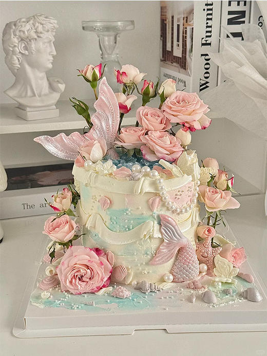 美人鱼花池 - 5英寸加高戚风蛋糕 商品图0