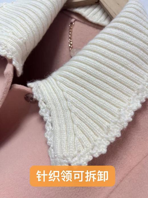 最后2件清仓【高端系列】手工定制512款9.8%山羊绒➕90.2%绵羊毛可拆卸领元气系列短款双面呢-喜出 商品图2