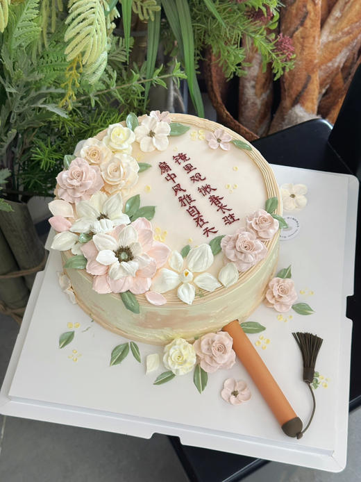 新中式团扇蛋糕，全部装饰可食用，提前5天以上预定 商品图3