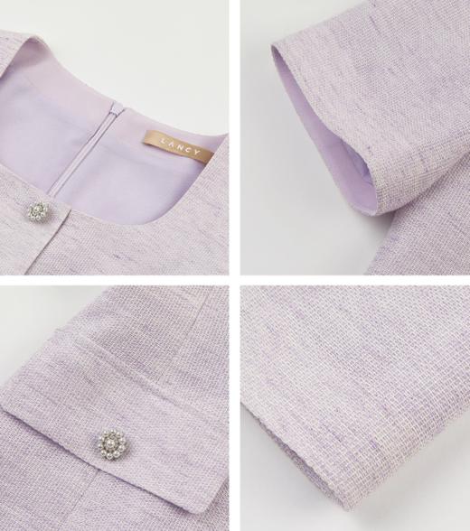 S1朗姿 小香风a字裙子法式收腰连衣裙LSET04COP141 商品图9