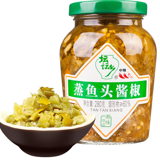 坛坛乡蒸鱼头酱椒280g/瓶调味酱料开味泡椒拌饭拌面辣椒酱 商品图0