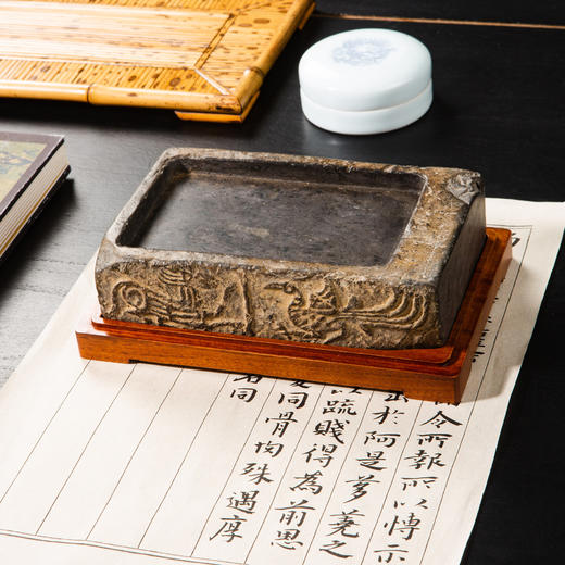 汉晋“凤凰麒麟”古砖制砚 商品图0