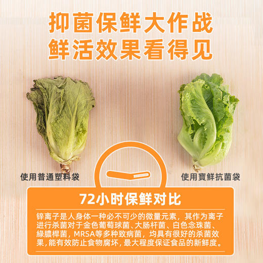 宝鲜抗菌站立式双筋条密封保鲜袋大号中号小号可选-YHD 商品图5